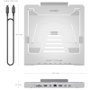 Aisens ASUC-7P045-GR Soporte Ajustable Portátil Tablet con Docking USB-C 7 en 1 HDMI RJ45 Lector Tarjetas Gris